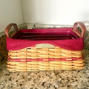 Longaberger 2002 Christmas Collection Traditions Basket with Red Liner & Insert
